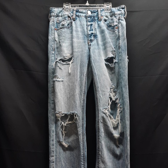 American Eagle Tom Girl Distressed Jeans Size 6 - Picture 8 of 8